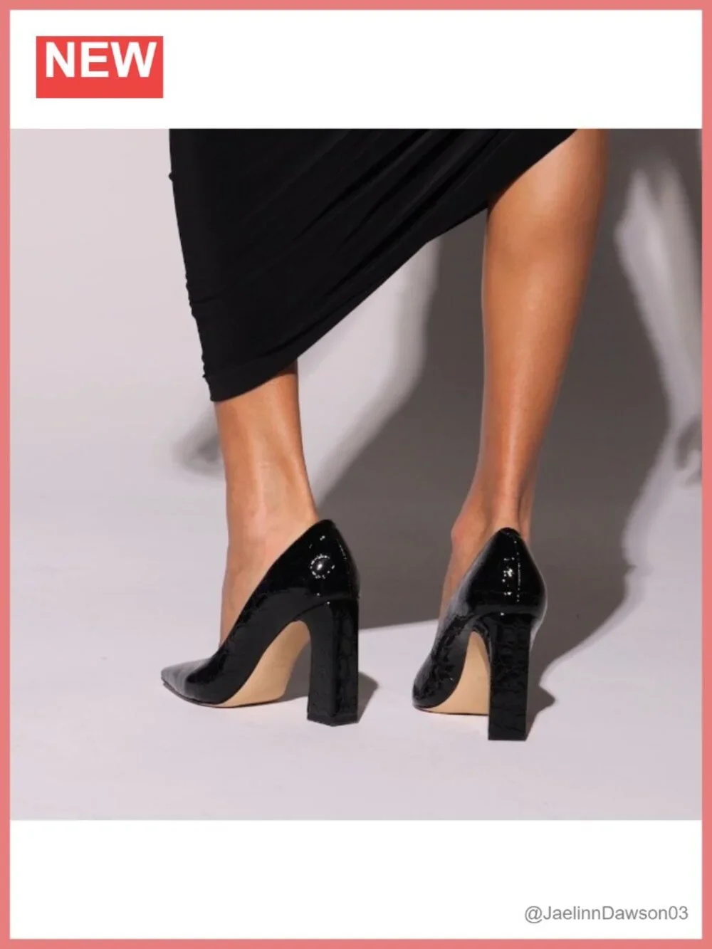Nine West Tamant Pump Faux Leather Pointed Toe Block Heel Slip On